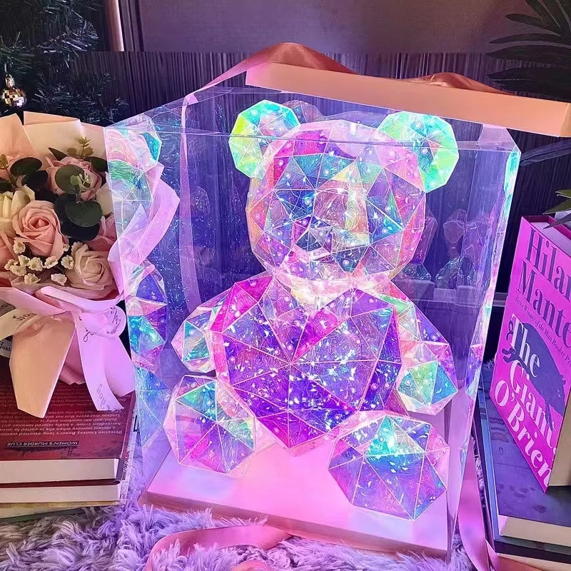 Teddy Bear Light Kids Boys Girls New Year Gift Girlfriend Romantic Birthday Valentine Day Gift Lamp Colorful Luminous Proposal