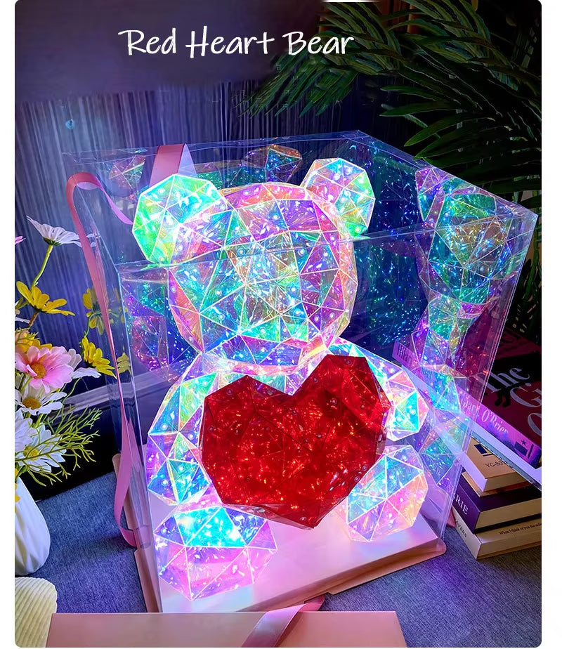 Teddy Bear Light Kids Boys Girls New Year Gift Girlfriend Romantic Birthday Valentine Day Gift Lamp Colorful Luminous Proposal