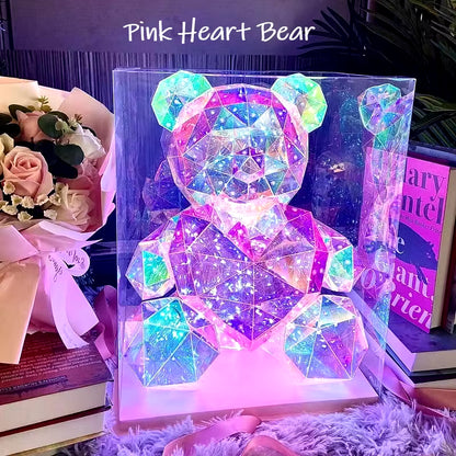 Teddy Bear Light Kids Boys Girls New Year Gift Girlfriend Romantic Birthday Valentine Day Gift Lamp Colorful Luminous Proposal